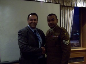 Fiyaz Mughal and Sergeant Johnson Beharry