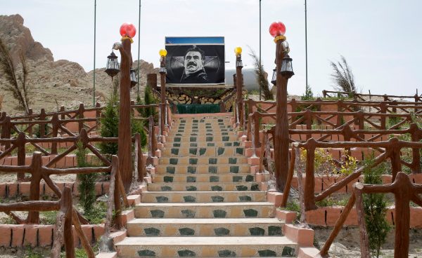 A picture of jailed Kurdistan WorkersÕ Party (PKK) leader Abdullah Ocalan is seen in a PKK mausoleum in Sinjar region, northern Iraq, May 1, 2016. REUTERS/Goran Tomasevic